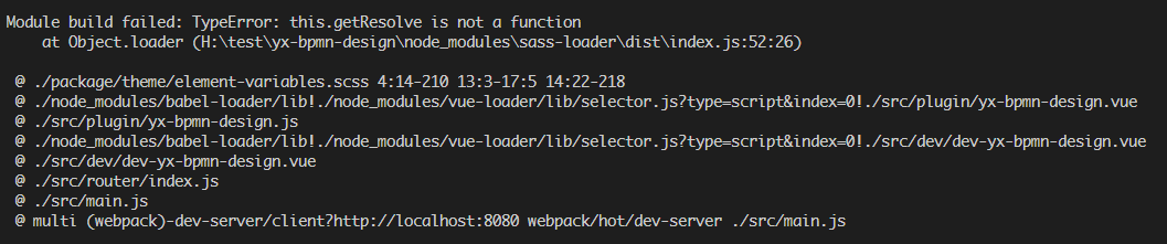 Module build failed: TypeError: this.getResolve is not a function