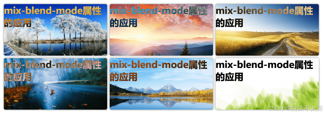 CSS：mix-blend-mode属性（设置元素的混合模式）