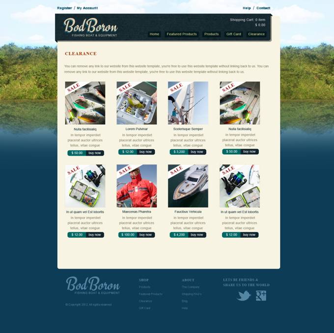 渔具网站产品列表页PSD模板