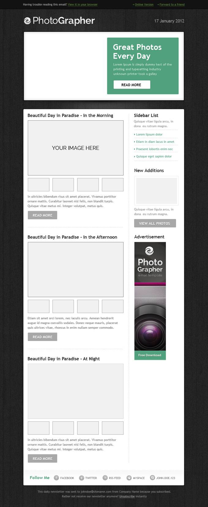 摄影网站PSD模板