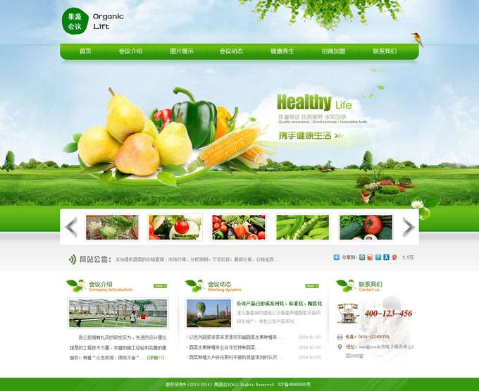 绿色蔬菜企业网站PSD模板
