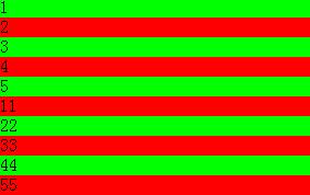 简单的js+css隔行换色