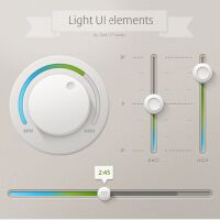 Light UI elements 拟物化质感网页按钮PSD源文件