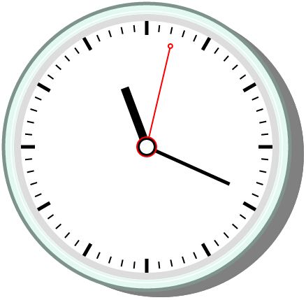 HTML5+js绘制的不停走动的圆形时钟