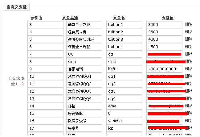 phpcms自定义变量