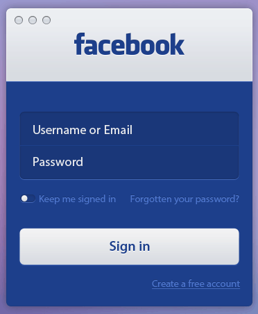 简约FaceBook登录框PSD素材