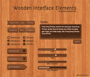 木纹导航、木纹按钮、木纹输入框PSD素材