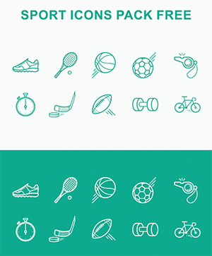 体育相关线性图标矢量格式下载