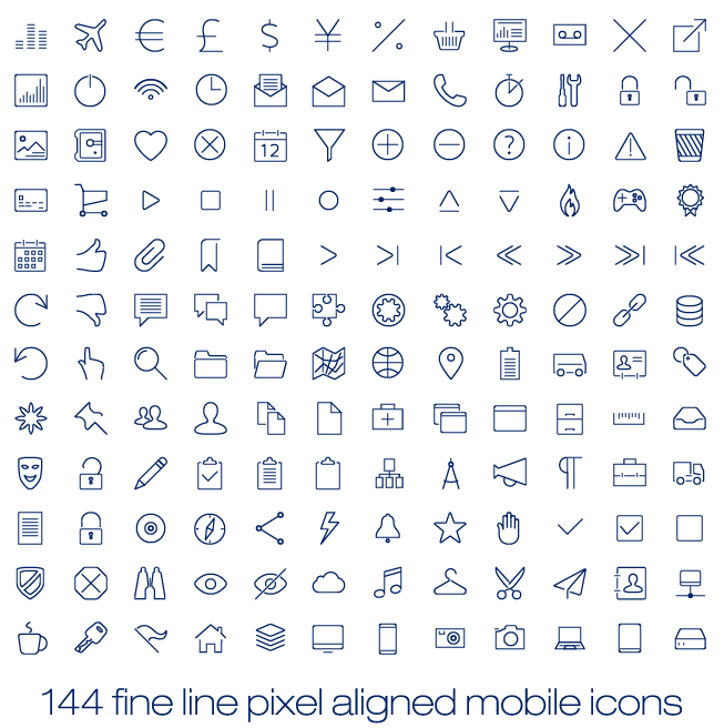 144个线性矢量图标