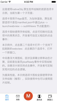 tab选项卡示例教程-基于subnview模式的原生tab（含底部凸起大图标）