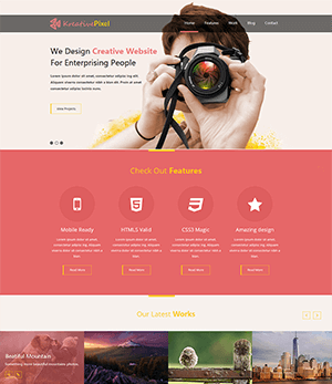粉红色摄影公司网站html模板