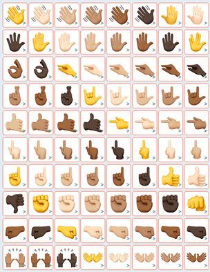 92个手势相关的IOS风格emoji图标
