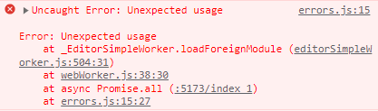 vue3+vite使用monaco-editor报错：Error: Unexpected usage at EditorSimpleWorker.loadForeignModule