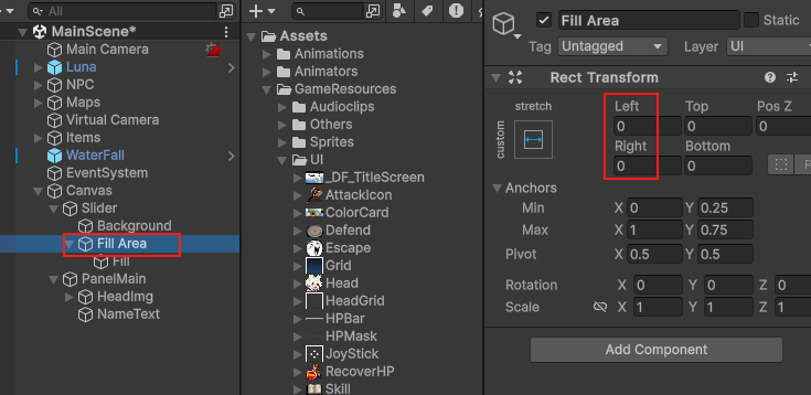 unity slider制作血条教程