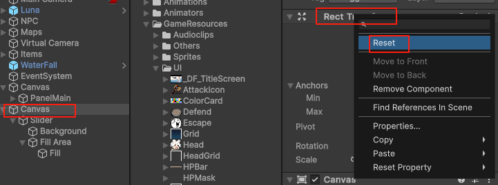 unity slider制作血条教程